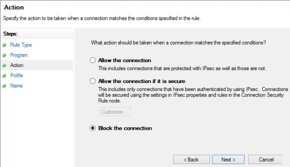 Block the connection